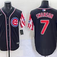 Men's Chicago Cubs Dansby Swanson #7 Black Game Player Jersey