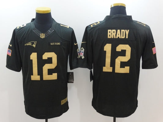 Men's New England Patriots #12 Tom Brady Black Player Jersey1