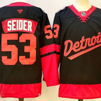 Men's Detroit Red Wings Moritz Seider #53 Fanatics Black Player Game Jersey