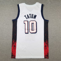 Men's 2024 USA Dream Team Jayson Tatum #10 White Authentic Player Jersey