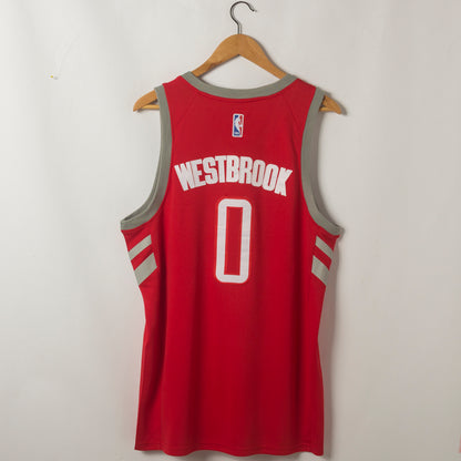 Men's Houston Rockets Russell Westbrook #0 Red Classics Swingman Jersey1