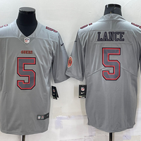 Men's San Francisco 49ers Trey Lance #5 Grey Game Jersey1