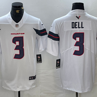 Men's Houston Texans Tank Dell #3 White Game Jersey
