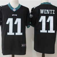Men's Philadelphia Eagles #11 Carson Wentz Game Jersey1 Black
