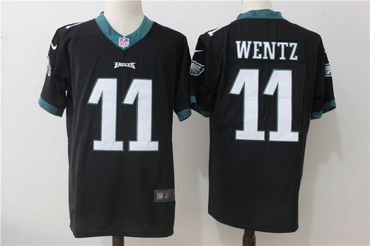 Men's Philadelphia Eagles #11 Carson Wentz Game Jersey1 Black