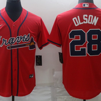 Men's Atlanta Braves Matt Olson #28 Red Replica Jersey1