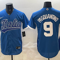 Men's Italy Baseball Vinnie Pasquantino #9 Royal 2026 World Baseball Classic Stadium Jersey