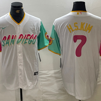 Men's San Diego Padres Ha-Seong Kim #7 White City Connect Replica Player Jersey1