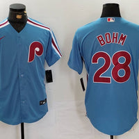 Men's Philadelphia Phillies Alec Bohm #28 Light Blue Alternate Limited Jersey1