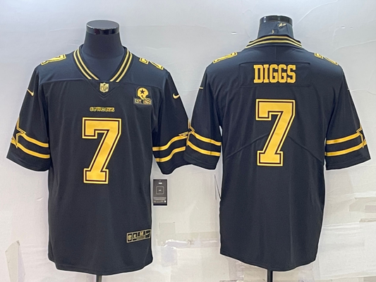 Men's Dallas Cowboys Trevon Diggs #7 Black Player Game Jersey1