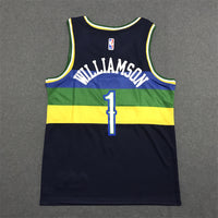 Men's New Orleans Pelicans Zion Williamson #1 Navy Swingman Jersey1