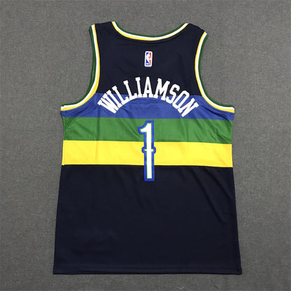 Men's New Orleans Pelicans Zion Williamson #1 Navy Swingman Jersey1
