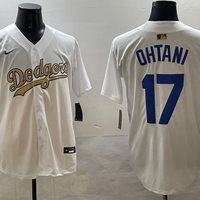 Men's Los Angeles Dodgers Shohei Ohtani White Alternate Player Jersey1