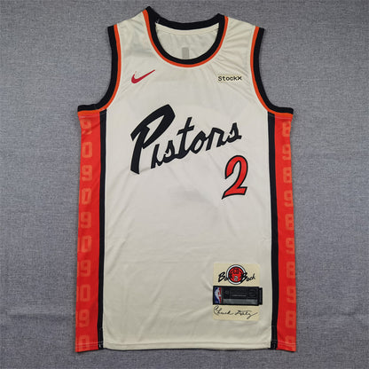 Men's Detroit Pistons Cade Cunningham #2 White 2024/25 Swingman Jersey1 - City Edition