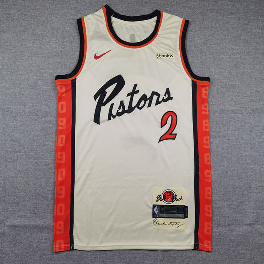 Men's Detroit Pistons Cade Cunningham #2 White 2024/25 Swingman Jersey1 - City Edition
