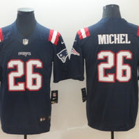 Men's New England Patriots Sony Michel #26 Navy Game Player Jersey1