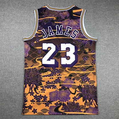 Men's Los Angeles Lakers LeBron James #23 Year of Rabbit Edition Hardwood Classics Swingman Jersey1