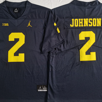 Men's Michigan Wolverines Will Johnson #2 Navy Blue Game Jersey