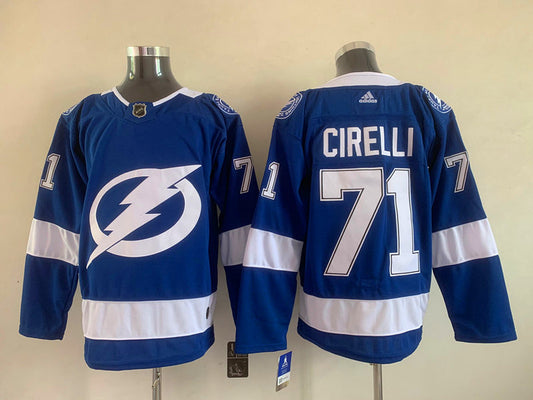 Men's Tampa Bay Lightning Anthony Cirelli #71 Blue Home Breakaway Player Jersey1