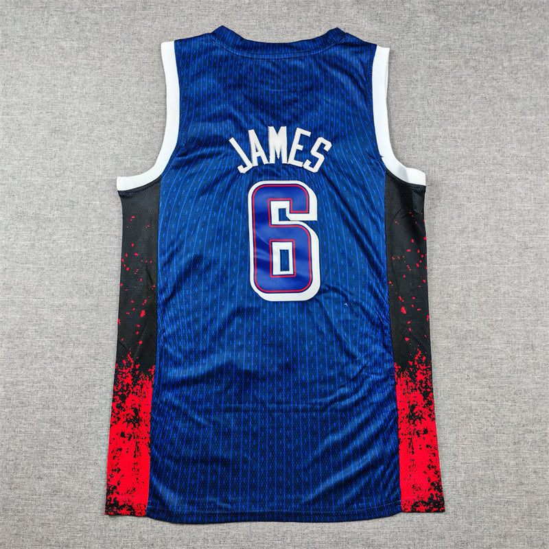 Men's 2024 USA Dream Team LeBron James #6 Navy Authentic Player Jersey