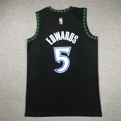 Men's Minnesota Timberwolves Anthony Edwards #5 Black Swingman Jersey1