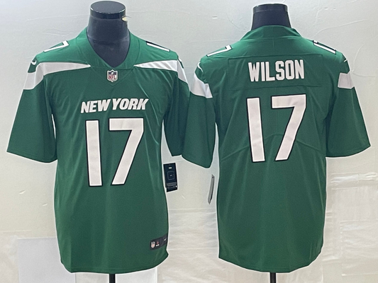 Men's New York Jets Garrett Wilson #17 Green Player Game Jersey1