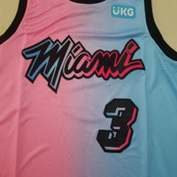 Men's Miami Heat Dwyane Wade #3 Pink/Blue Swingman Player Jersey1