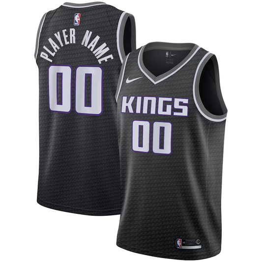 Men's Sacramento Kings Black Swingman Custom Jersey1 - Statement Edition