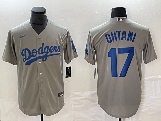 Men's Los Angeles Dodgers Shohei Ohtani #17 Gray Replica Game Jersey1