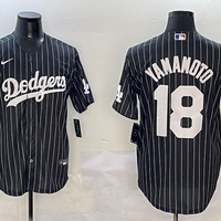 Men's Los Angeles Dodgers Yoshinobu Yamamoto #18 Black Alternate Limited Player Jersey1