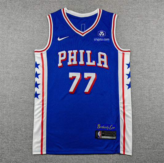 Men's Philadelphia 76ers V. J. Edgecombe #77 Royal Swingman Jersey - Icon Edition