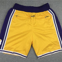 Men's Los Angeles Lakers #8/24 Yellow Basketball Shorts1