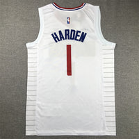 Men's LA Clippers James Harden #1 White Swingman Jersey1 - Association Edition