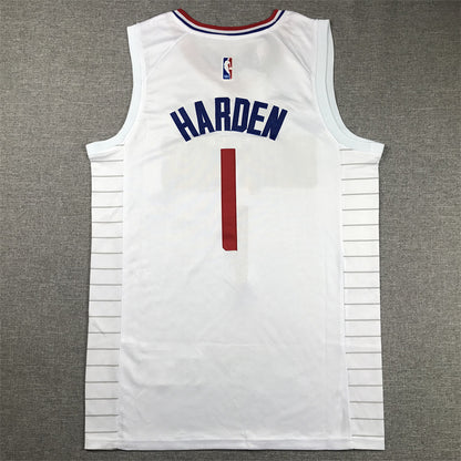 Men's LA Clippers James Harden #1 White Swingman Jersey1 - Association Edition