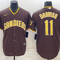Men's San Diego Padres Yu Darvish #11 Brown Replica Player Jersey1