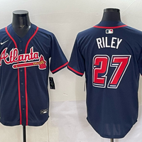 Men's Atlanta Braves Austin Riley #27 Navy 2025 MLB Speedway Classic Alternate Limited Jersey