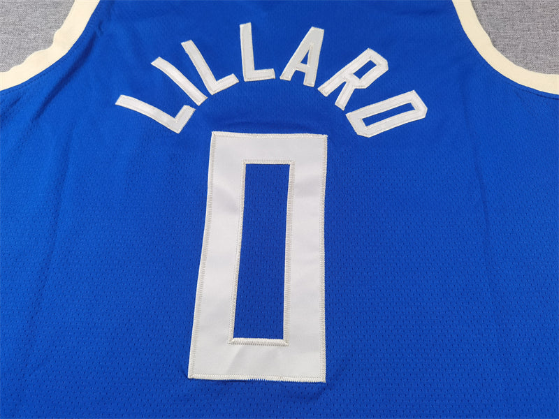 Men's Milwaukee Bucks Damian Lillard #0 Royal 2024/25 Swingman Player Jersey1 - City Edition