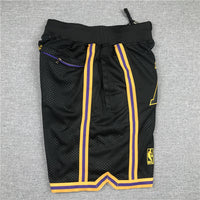 Men's Los Angeles Lakers Black Pro Shorts1 Stitched Size S-XXL
