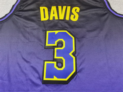 Men's Los Angeles Lakers Anthony Davis #3 Purple 2024/25 Swingman Jersey1 - City Edition