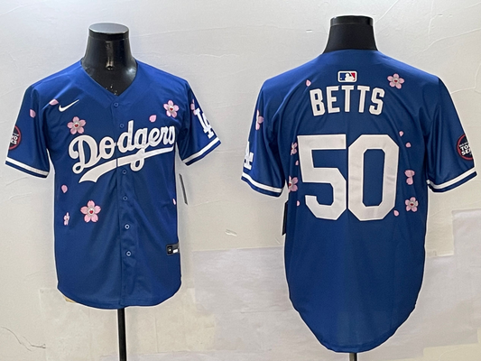 Men's Los Angeles Dodgers Mookie Betts #50 Royal Alternate Replica Player Jersey1