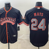 Men's San Francisco Giants Willie Mays #24 Black Alternate Stadium Jersey