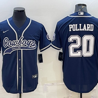 Men's Dallas Cowboys Tony Pollard #20 Navy Game Jersey1 Joint Edition