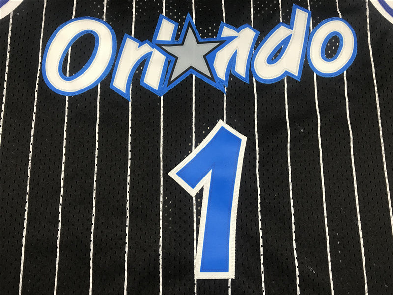 Men's Orlando Magic Penny Hardaway #1 Black Hardwood Classics Swingman Jersey1