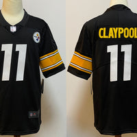 Men's Pittsburgh Steelers Chase Claypool #11 Black Player Game Jersey1