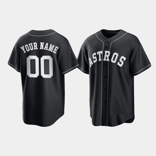 Men's Houston Astros Black Replica Custom Jersey1