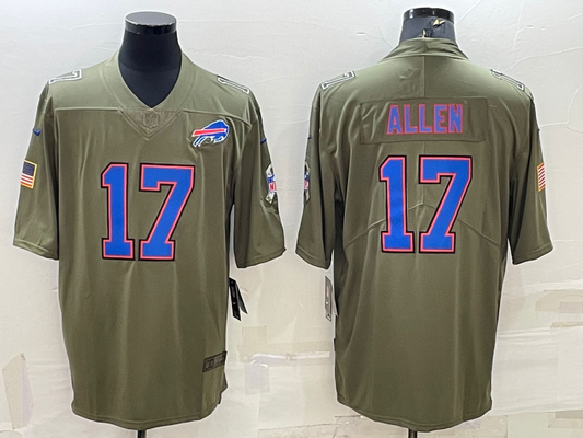 Men's Buffalo Bills Josh Allen #17 Brown Player Jersey1