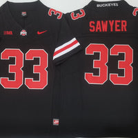 Men's Ohio State Buckeyes Jack Sawyer #33 Black Player Game Jersey