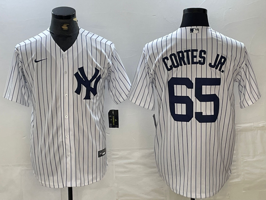 Men's New York Yankees Nestor Cortes Jr. #65 White Replica Player Jersey1