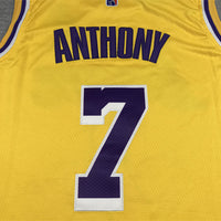 Men's Los Angeles Lakers Carmelo Anthony Gold 2021/22 Fast Break Replica Jersey1
