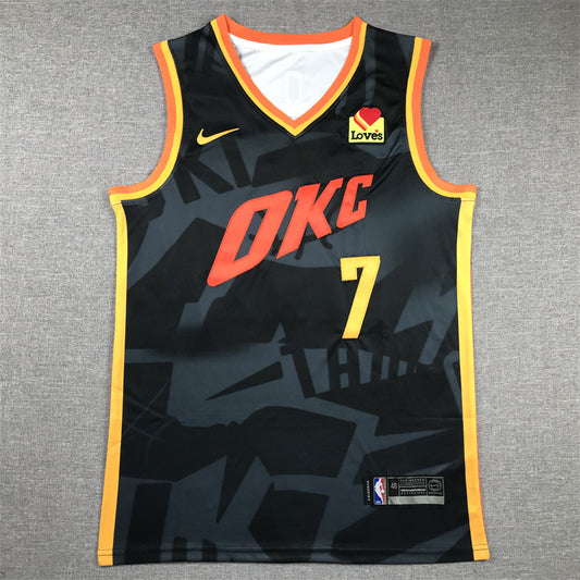 Men's Oklahoma City Thunder Chet Holmgren #7 Black 2023/24 Swingman Jersey1 - City Edition